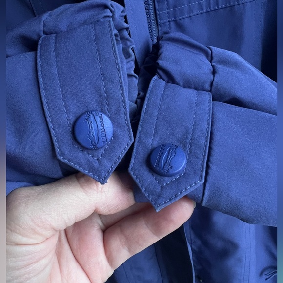 L.L. Bean Jacket Lightweight Parka, Full Zip Coat, Hooded, Blue Windbreaker, M - Picture 4 of 8